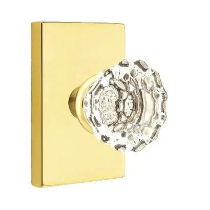 Emtek Astoria Door Knob with Modern Rectangular Rose by Emtek