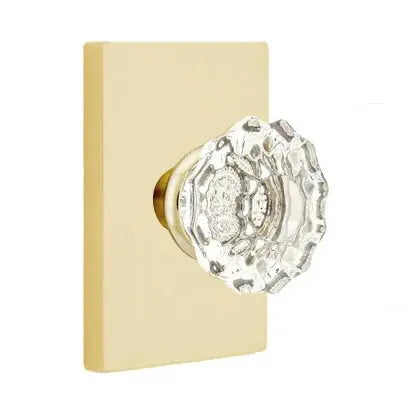 Emtek Astoria Door Knob with Modern Rectangular Rose by Emtek
