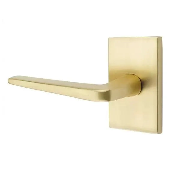 Emtek Athena Door Lever with Modern Rectangular Rose by Emtek