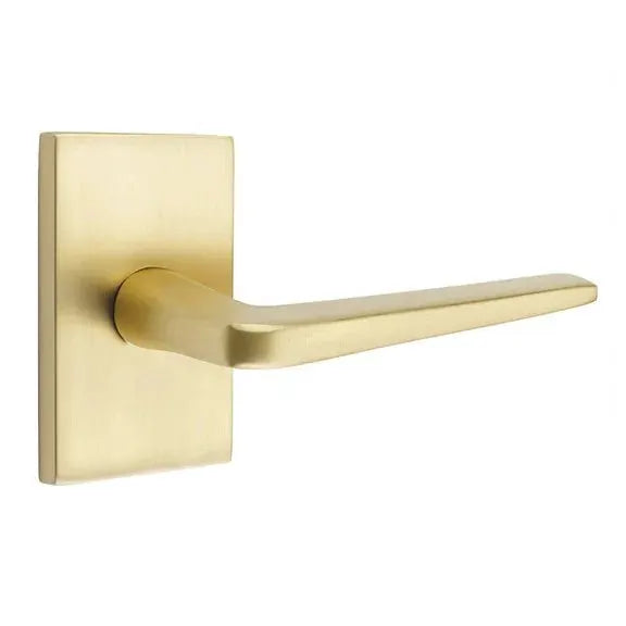 Emtek Athena Door Lever with Modern Rectangular Rose by Emtek