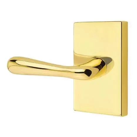 Emtek Basel Door Lever with Modern Rectangular Rose by Emtek