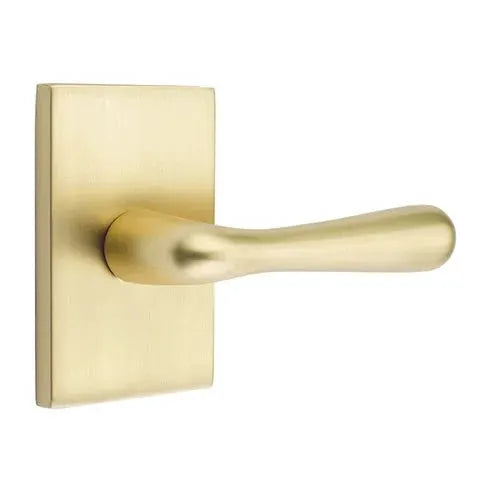 Emtek Basel Door Lever with Modern Rectangular Rose by Emtek