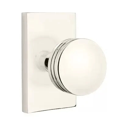 Emtek Bern Door Knob with Modern Rectangular Rose by Emtek