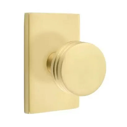 Emtek Bern Door Knob with Modern Rectangular Rose by Emtek