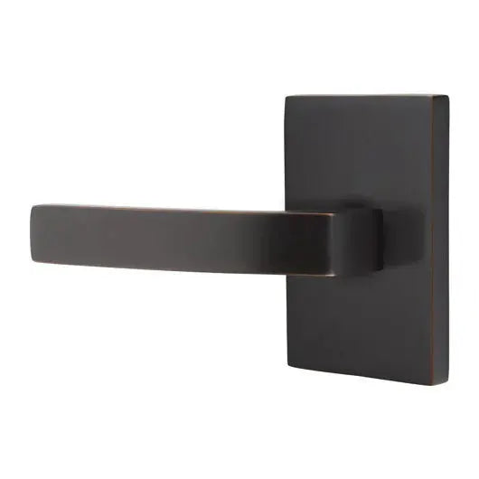 Emtek Breslin Lever with Modern Rectangular Rose by Emtek