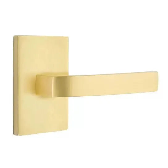 Emtek Breslin Lever with Modern Rectangular Rose by Emtek