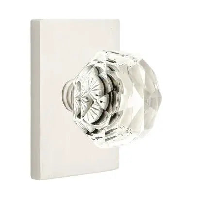 Emtek Diamond Door Knob with Modern Rectangular Rose by Emtek