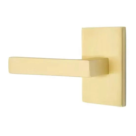 Emtek Dumont Lever with Modern Rectangular Rose by Emtek