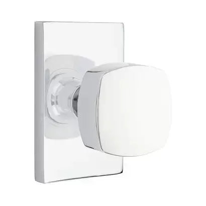 Emtek Freestone Door Knob with Modern Rectangular Rose by Emtek