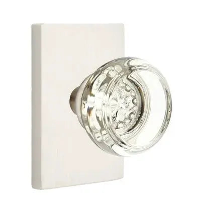Emtek Georgetown Door Knob with Modern Rectangular Rose by Emtek