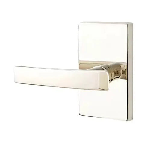 Emtek Geneva Door Lever with Modern Rectangular Rose by Emtek