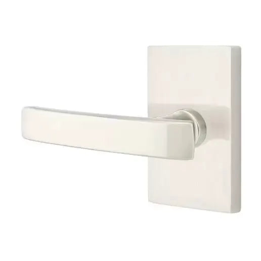 Emtek Geneva Door Lever with Modern Rectangular Rose by Emtek