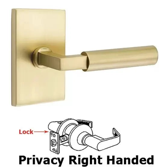 Emtek Hercules Door Lever with Modern Rectangular Rose by Emtek