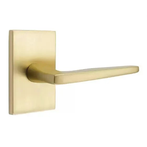 Emtek Hermes Door Lever with Modern Rectangular Rose by Emtek