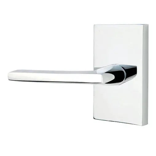 Emtek Helios Door Lever with Modern Rectangular Rose by Emtek