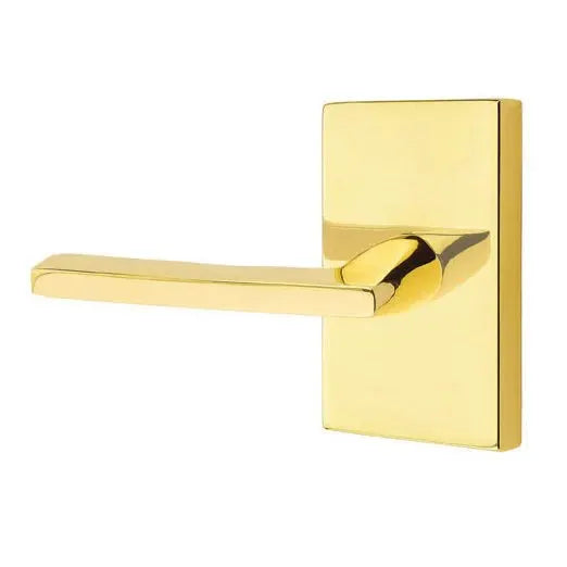 Emtek Helios Door Lever with Modern Rectangular Rose by Emtek