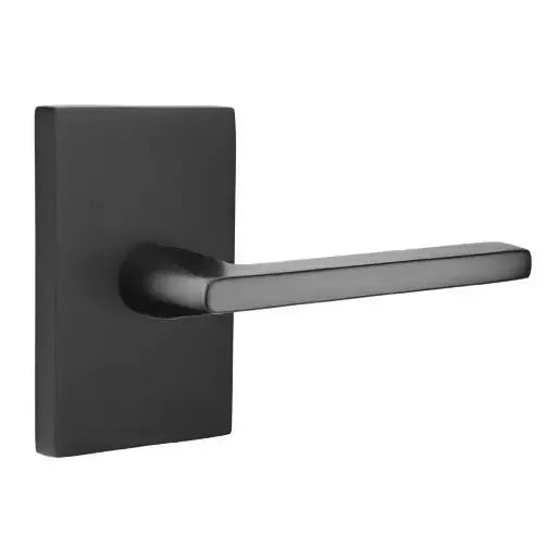 Emtek Helios Door Lever with Modern Rectangular Rose by Emtek