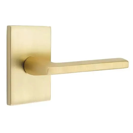 Emtek Helios Door Lever with Modern Rectangular Rose by Emtek