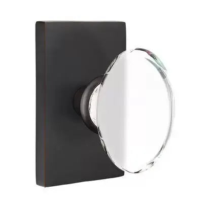 Emtek Hampton Door Knob with Modern Rectangular Rose by Emtek