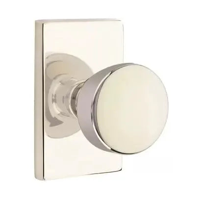 Emtek Laurent Door Knob and Modern Rectangular Rose by Emtek