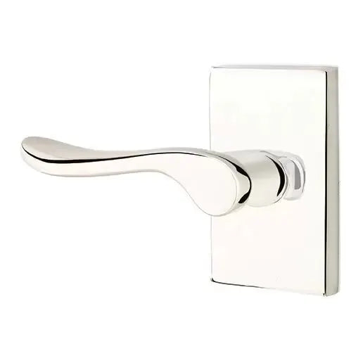 Emtek Luzern Door Lever with Modern Rectangular Rose by Emtek