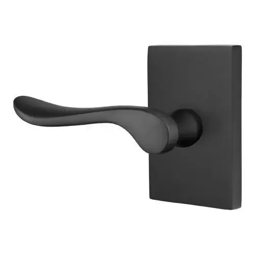 Emtek Luzern Door Lever with Modern Rectangular Rose by Emtek