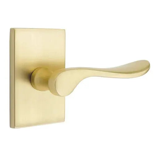Emtek Luzern Door Lever with Modern Rectangular Rose by Emtek