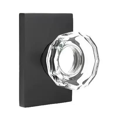 Emtek Lowell Door Knob with Modern Rectangular Rose by Emtek