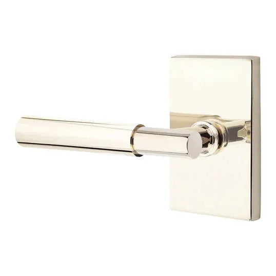 Emtek Myles Lever with Modern Rectangular Rose by Emtek