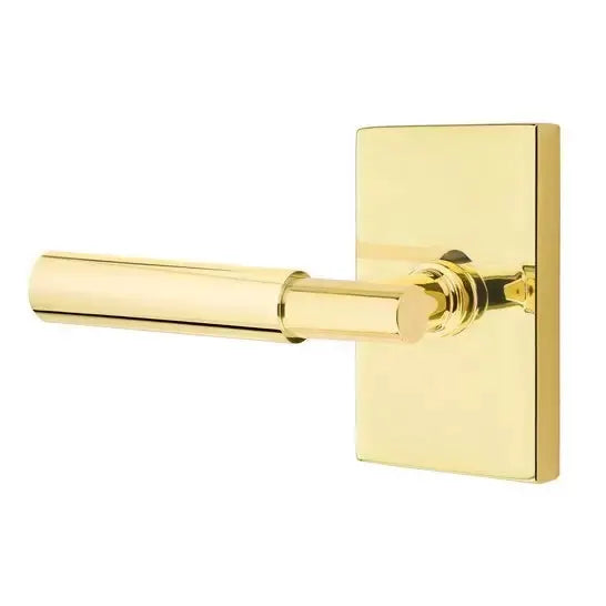 Emtek Myles Lever with Modern Rectangular Rose by Emtek
