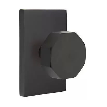 Emtek Octagon Door Knob with Modern Rectangular Rose by Emtek