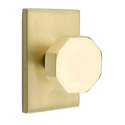 Emtek Octagon Door Knob with Modern Rectangular Rose by Emtek