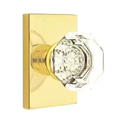Emtek Old Town Door Knob with Modern Rectangular Rose by Emtek