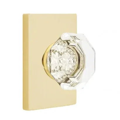 Emtek Old Town Door Knob with Modern Rectangular Rose by Emtek