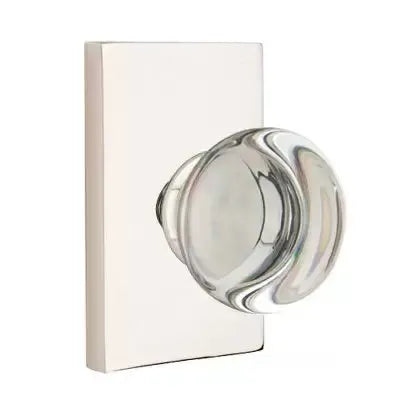 Emtek Providence Door Knob with Modern Rectangular Rose by Emtek