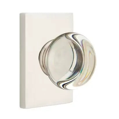 Emtek Providence Door Knob with Modern Rectangular Rose by Emtek