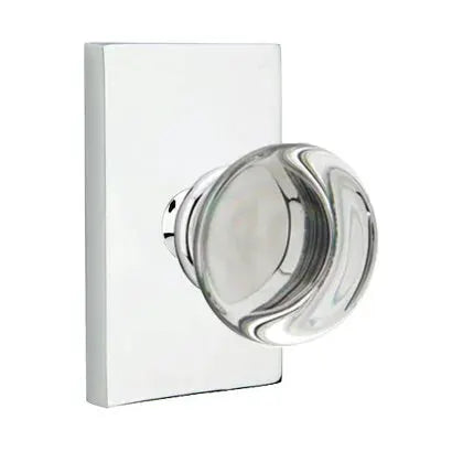 Emtek Providence Door Knob with Modern Rectangular Rose by Emtek