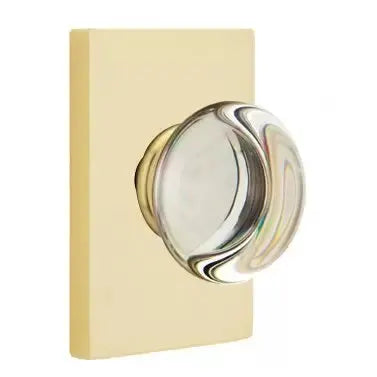 Emtek Providence Door Knob with Modern Rectangular Rose by Emtek
