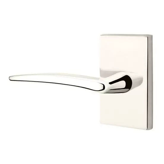 Emtek Poseidon Door Lever with Modern Rectangular Rose by Emtek