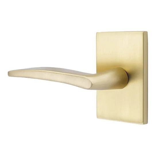 Emtek Poseidon Door Lever with Modern Rectangular Rose by Emtek