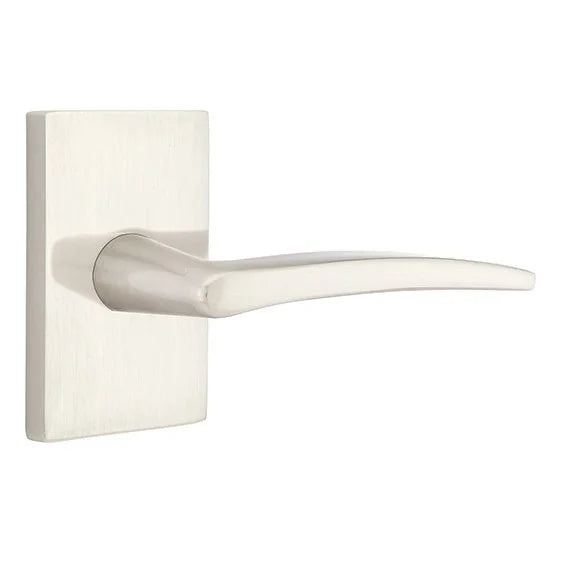 Emtek Poseidon Door Lever with Modern Rectangular Rose by Emtek