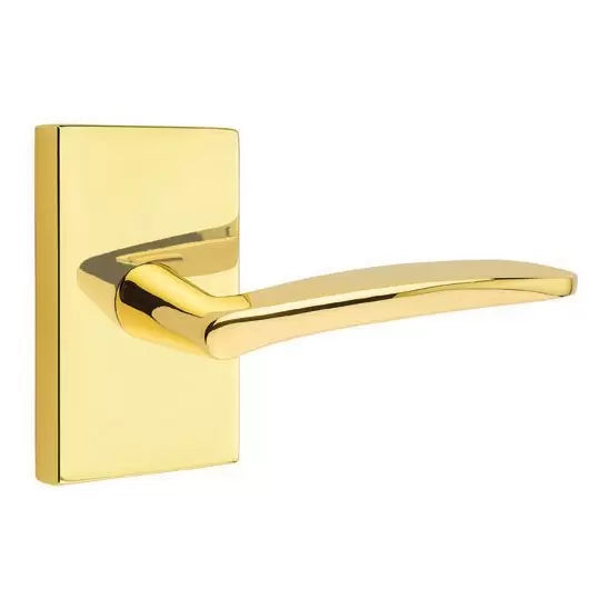 Emtek Poseidon Door Lever with Modern Rectangular Rose by Emtek
