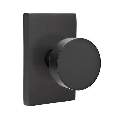 Emtek Round Door Knob and Modern Rectangular Rose by Emtek