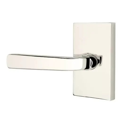 Emtek Sion Door Lever with Modern Rectangular Rose by Emtek