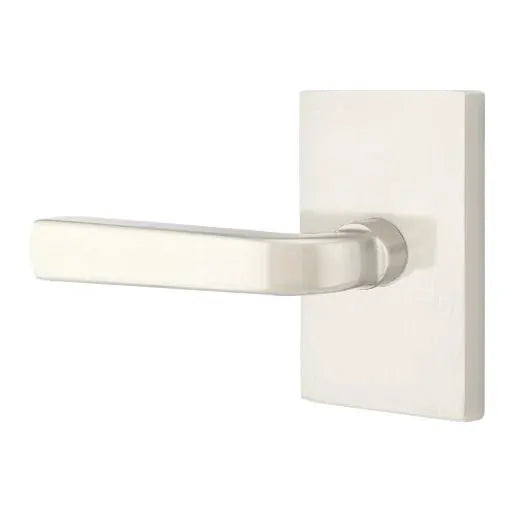 Emtek Sion Door Lever with Modern Rectangular Rose by Emtek