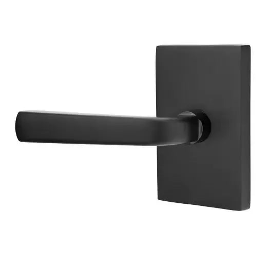 Emtek Sion Door Lever with Modern Rectangular Rose by Emtek