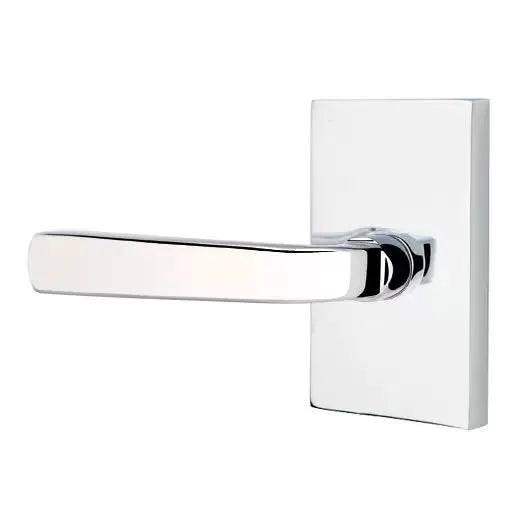 Emtek Sion Door Lever with Modern Rectangular Rose by Emtek