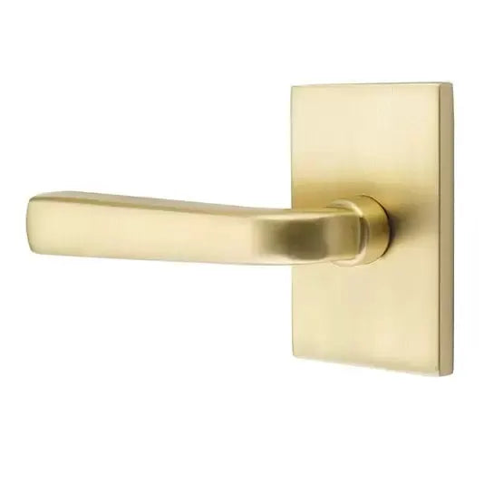 Emtek Sion Door Lever with Modern Rectangular Rose by Emtek