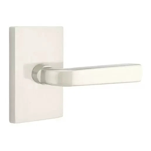 Emtek Sion Door Lever with Modern Rectangular Rose by Emtek