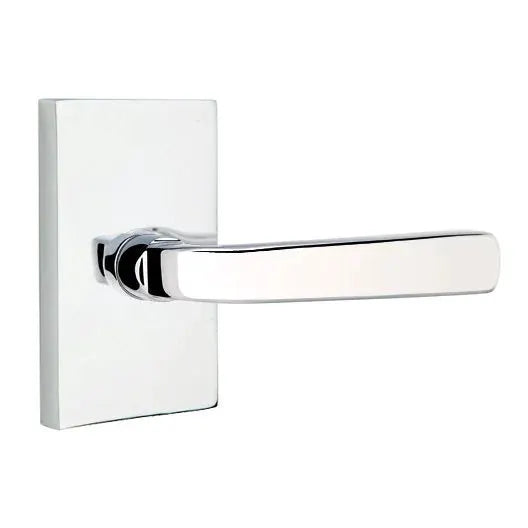 Emtek Sion Door Lever with Modern Rectangular Rose by Emtek